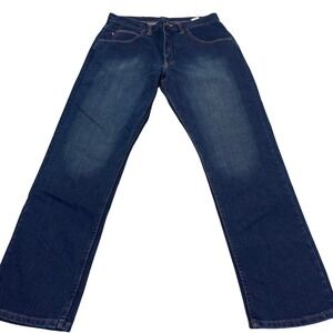Straight‎ Leg Industrial Denim Jeans PD90MW2 Mens 36x32 Dark Wash Red Kap